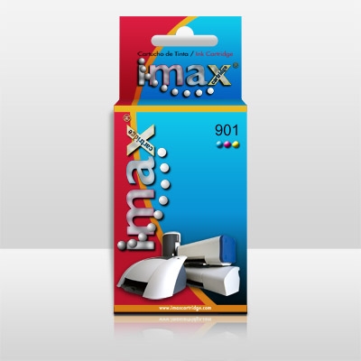 Cartucho tinta imax cc656a nº901 c tricolor hp j4580 -  j4585 -  j4680 -  4500aio