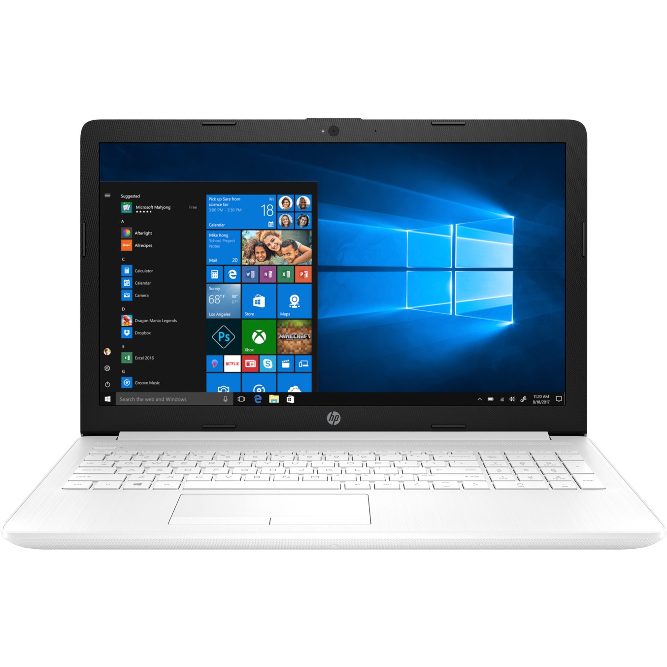 Portatil hp 15 - da0189ns i3 - 7020u 15.6pulgadas 4gb - ssd128gb - wifi - bt - w10 -  blanco nieve