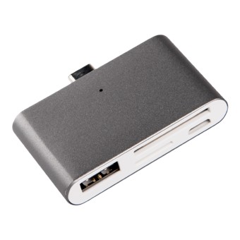 Adaptador silver ht tipo c 2 en 1 (usb - sd - tc) dark grey