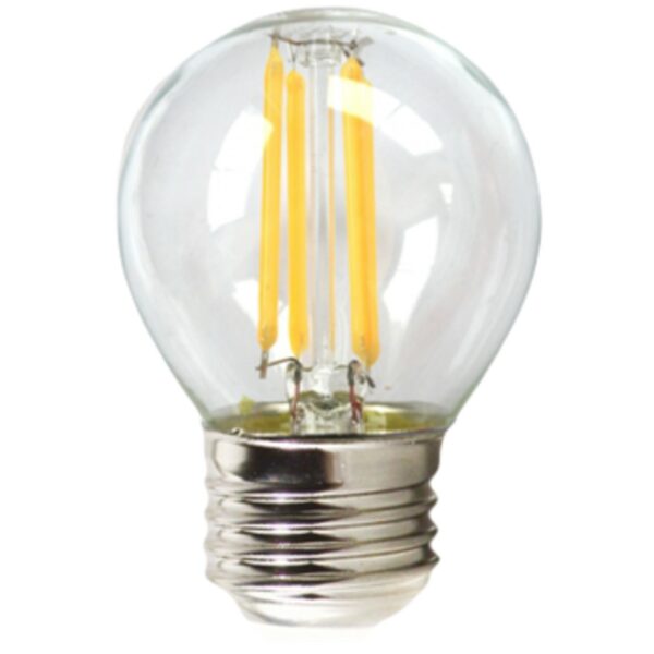 Bombilla led silver electronic filamento transparente esferica 4w=60w -  e27 -  3000k luz calida -  a++