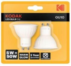 Bombilla led kodak dicroica blister 2ud gu10 -  400lm -  calido 3000k -  5w - 50w -  no regulable