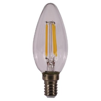 Bombilla led kodak filamento transparente vela c37 -  e14 -  470lm -  calido 3000k -  4w=40w -  no regulable