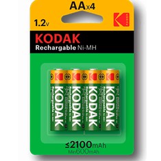 Blister pilas kodak recargables ni - mh aa lr6 2100 mah -  4 pilas