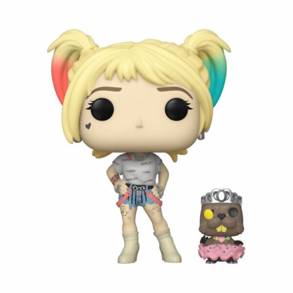 Funko pop dc aves de presa harley quinn con beaver