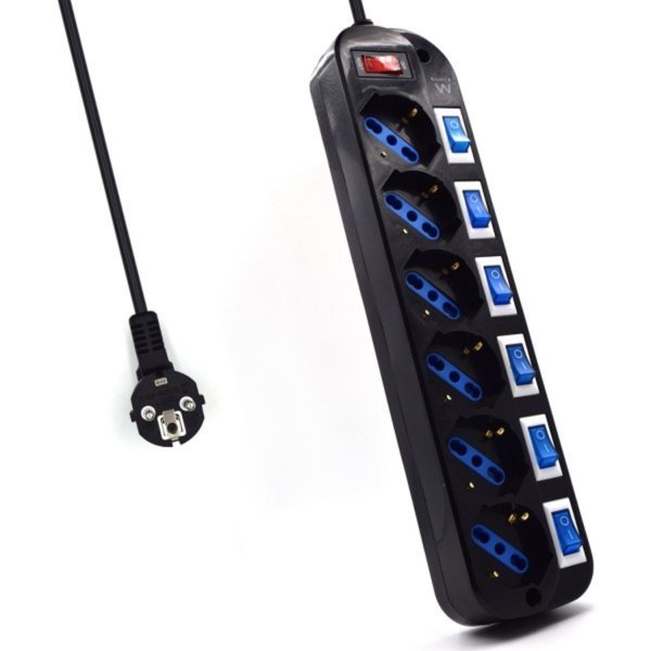 Regleta ewent 5 tomas shucko interruptor individual negro 1 Regleta ewent 5 tomas shucko interruptor individual negro