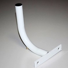 Soporte antena a pared wifi + abrazadera  tubo 25mm diametro 160x170mm  pintado blanco (para locom)