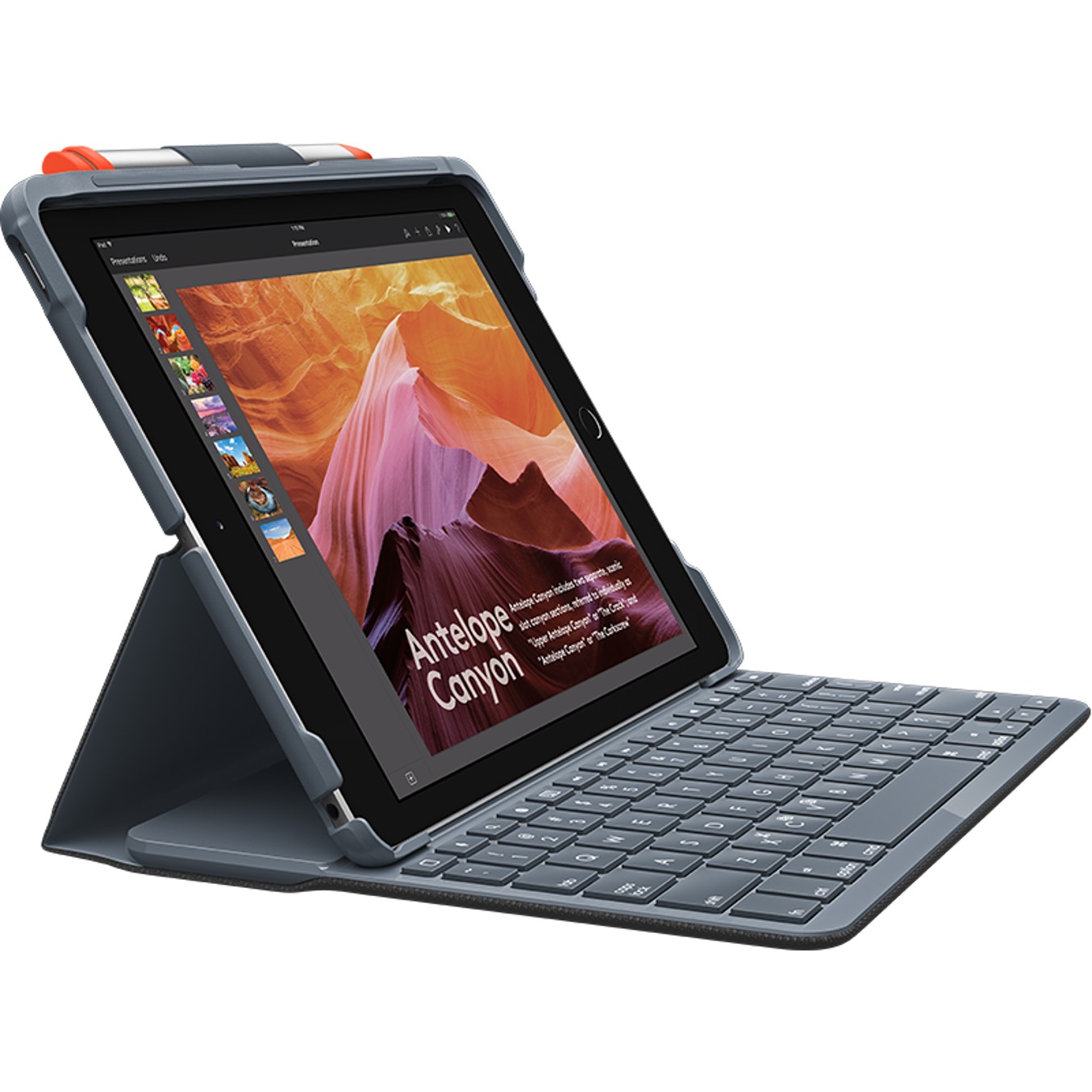 Funda logitech slim folio negro con teclado para ipad