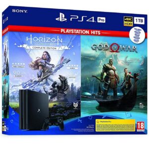 Consola sony ps4 pro 1tb + god of war hits + horizon zero dawn hits