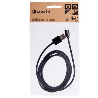 Cable silver ht micro usb -  usb macho - macho -  1.5m -  negro