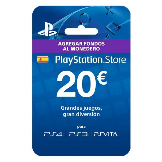 Tarjeta prepago monedero sony playstation live card 20 euros  ps4 - ps3 - psp - ps vita