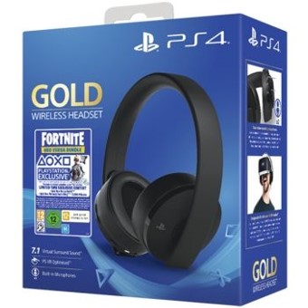 Auriculares sony ps4 gold wireless headset + voucher fortnite 2019