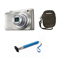 Camara nikon a100 plata 20.1 meg sensor ccd  - 5x  - bateria - video hd - funda - palo selfie