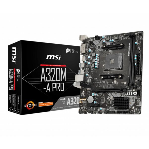 Placa base msi amd a320m - a pro socket am4 ddr4 x2 2666mhz max 32gb dvi - d hdmi  matx