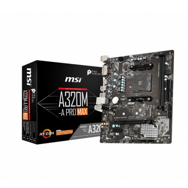 Placa base msi amd a320m - a pro max socket am4 ddr4 x2 2667mhz max 32gb dvi - d hdmi matx