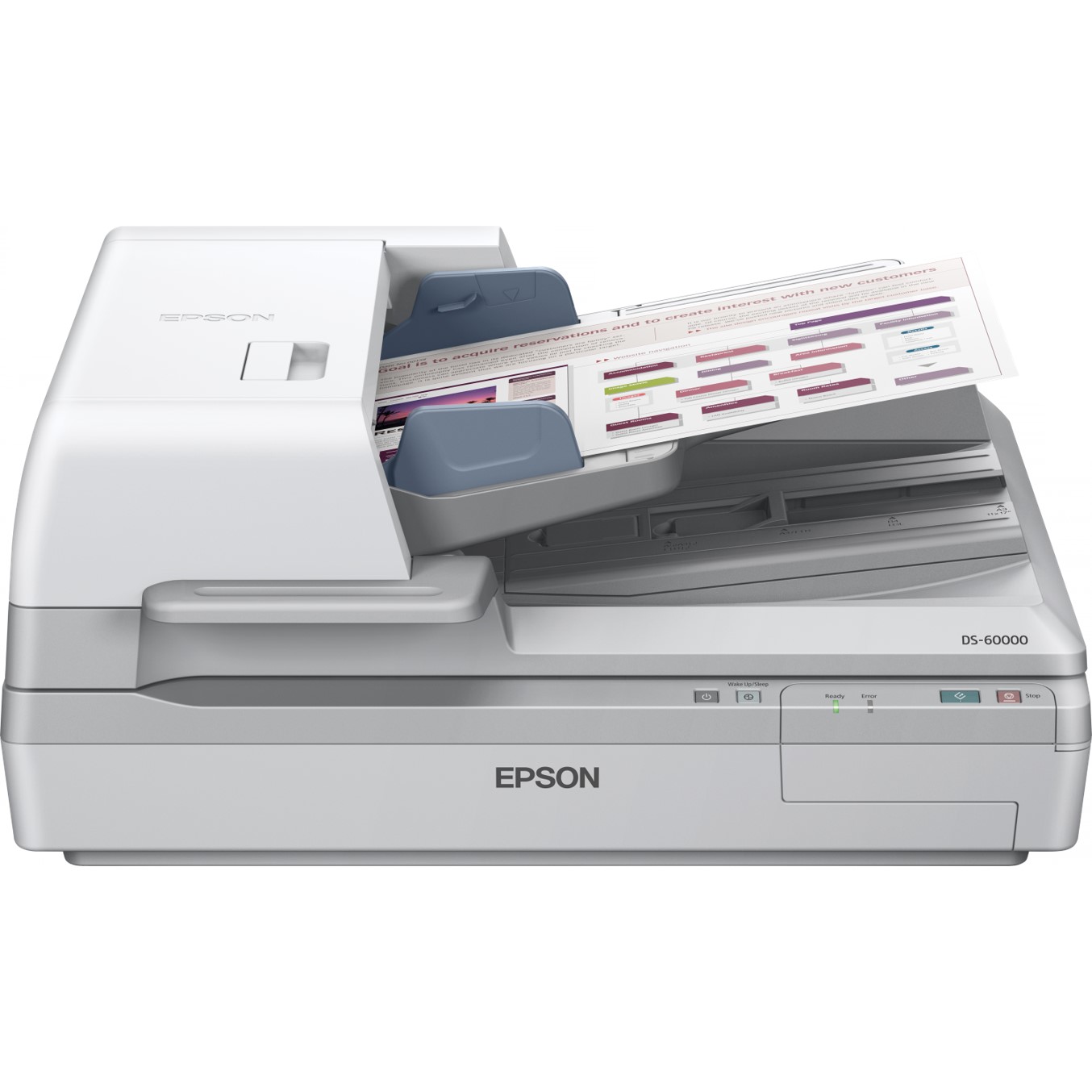 Escaner plano epson workforce ds - 60000 a3 -  40ppm -  duplex -  usb 2.0 -  red opcional -  adf 200 hojas a3