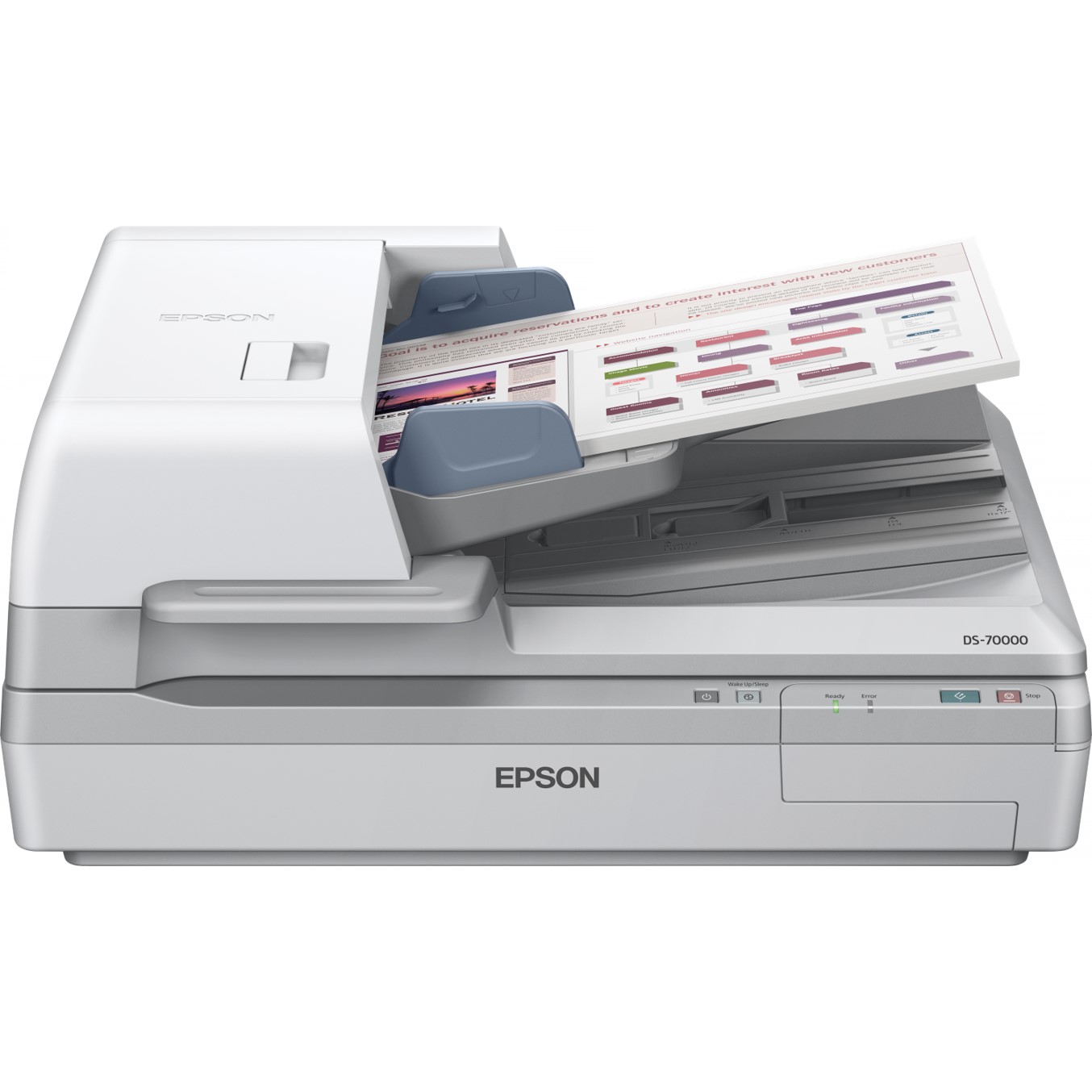 Escaner plano epson workforce ds - 70000 a3 -  70ppm -  duplex -  usb 2.0 -  red opcional -  adf 200hojas