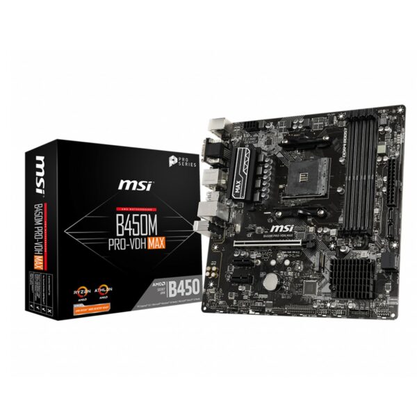 Placa base msi b450m pro - vdh max socket amd ddr4x4 2666mhz max 64gb d - sub dvi - d hdmi matx