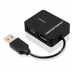 Hub externo conceptronic usb 2.0 4 puertos compacto