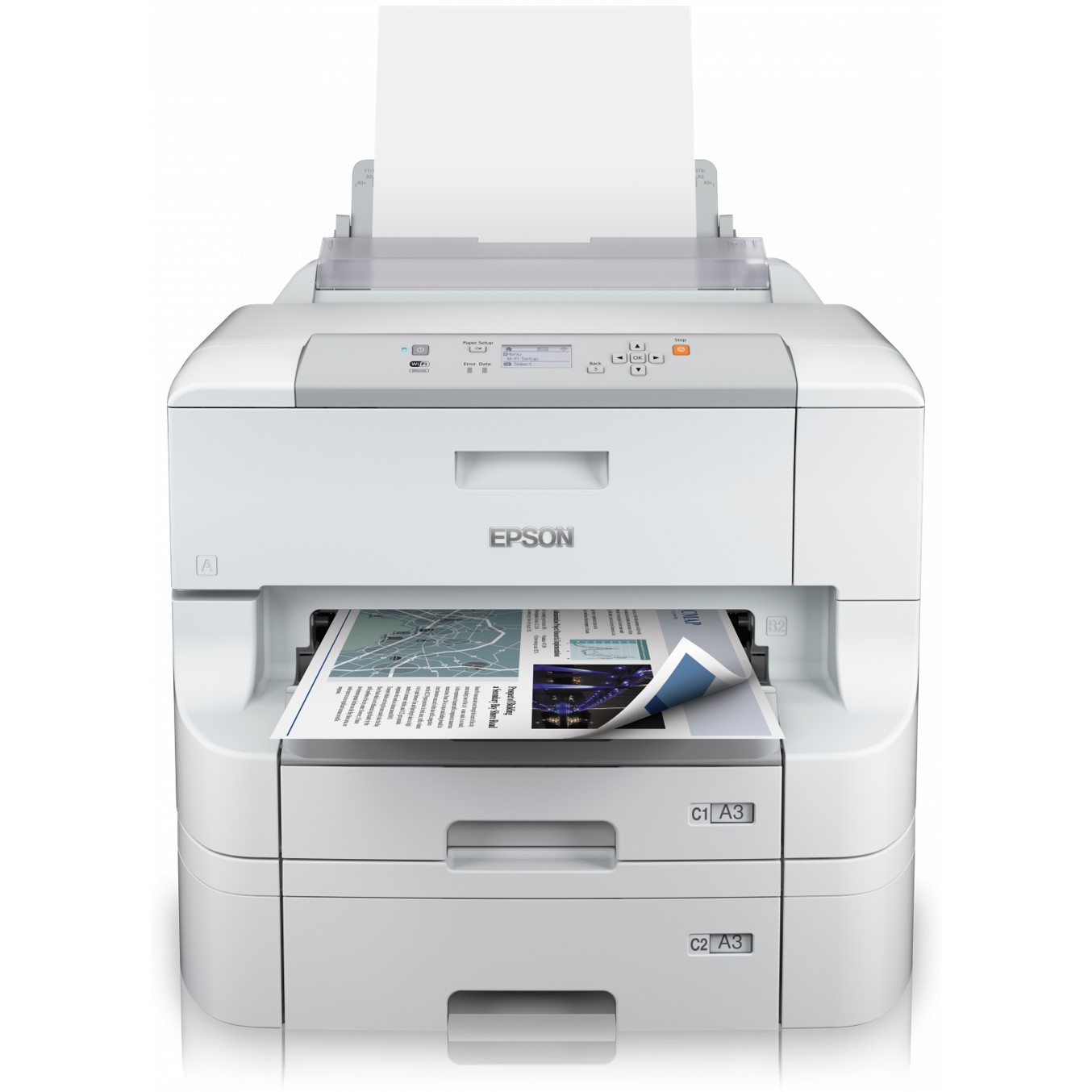 Impresora epson inyeccion color wf - 8090dtwc workforce pro a3+ -  34ppm -  usb -  red -  wifi -  wifi direct -  pdl -  duplex -  2 bandejas