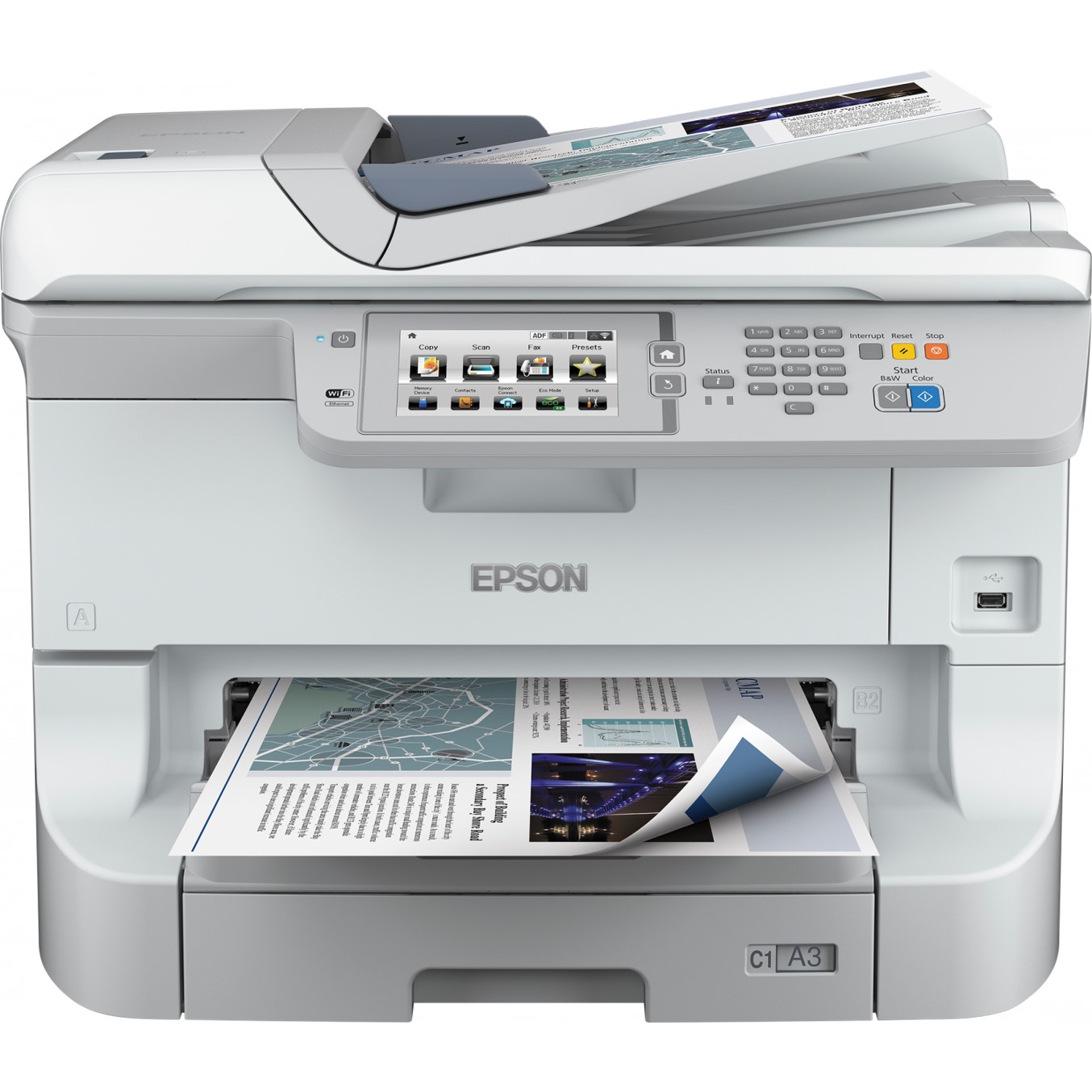 Multifuncion epson inyeccion color wf - 8590dtwfc workforce pro fax -  a3 -  34ppm -  usb -  red -  wifi -  wifi direct -  duplex todas las funciones -  adf -  2 bandejas