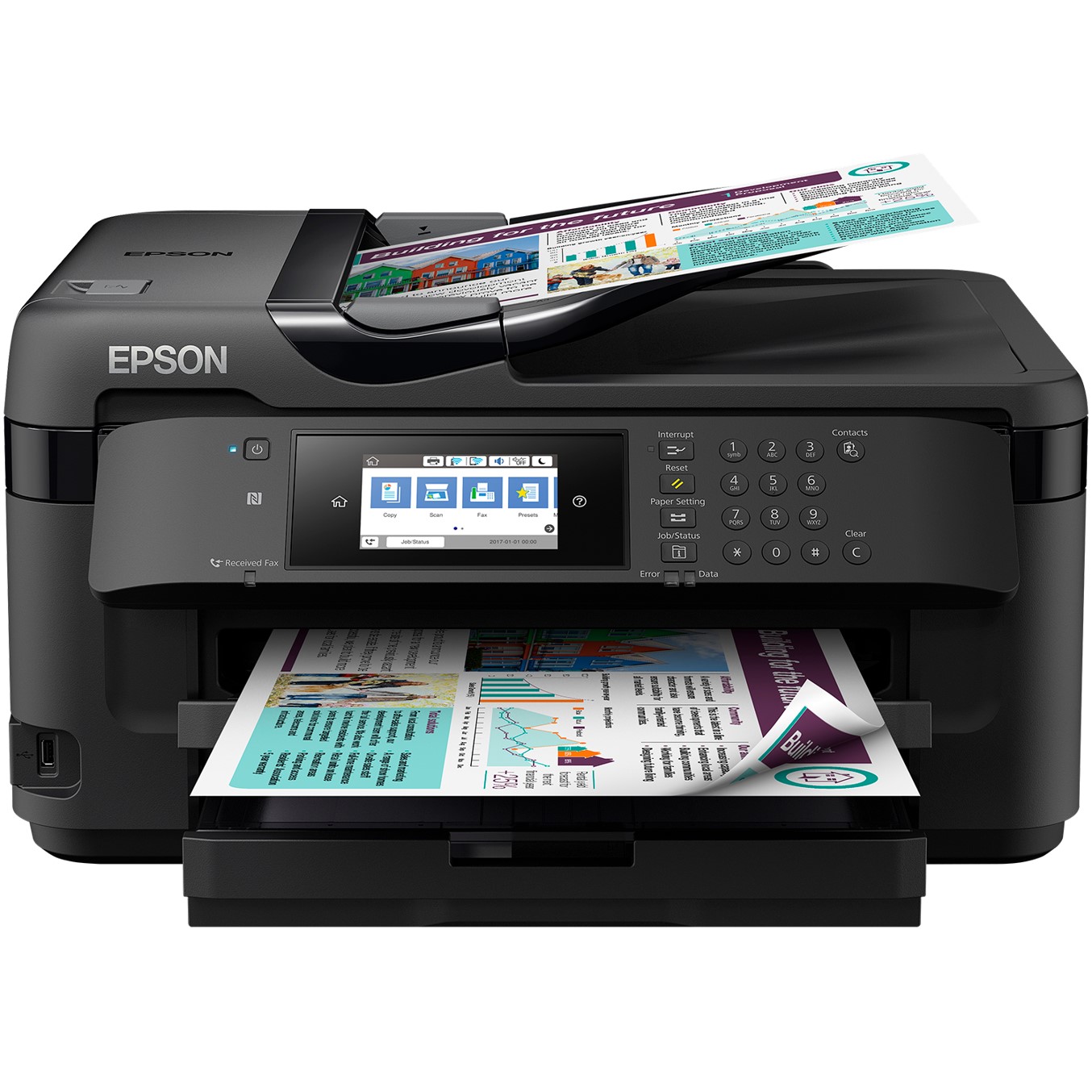 Multifuncion epson inyeccion color wf - 7710dwf fax -  a3 -  18ppm -  usb -  red -  wifi -  wifi direct -  nfc -  duplex todas las funciones