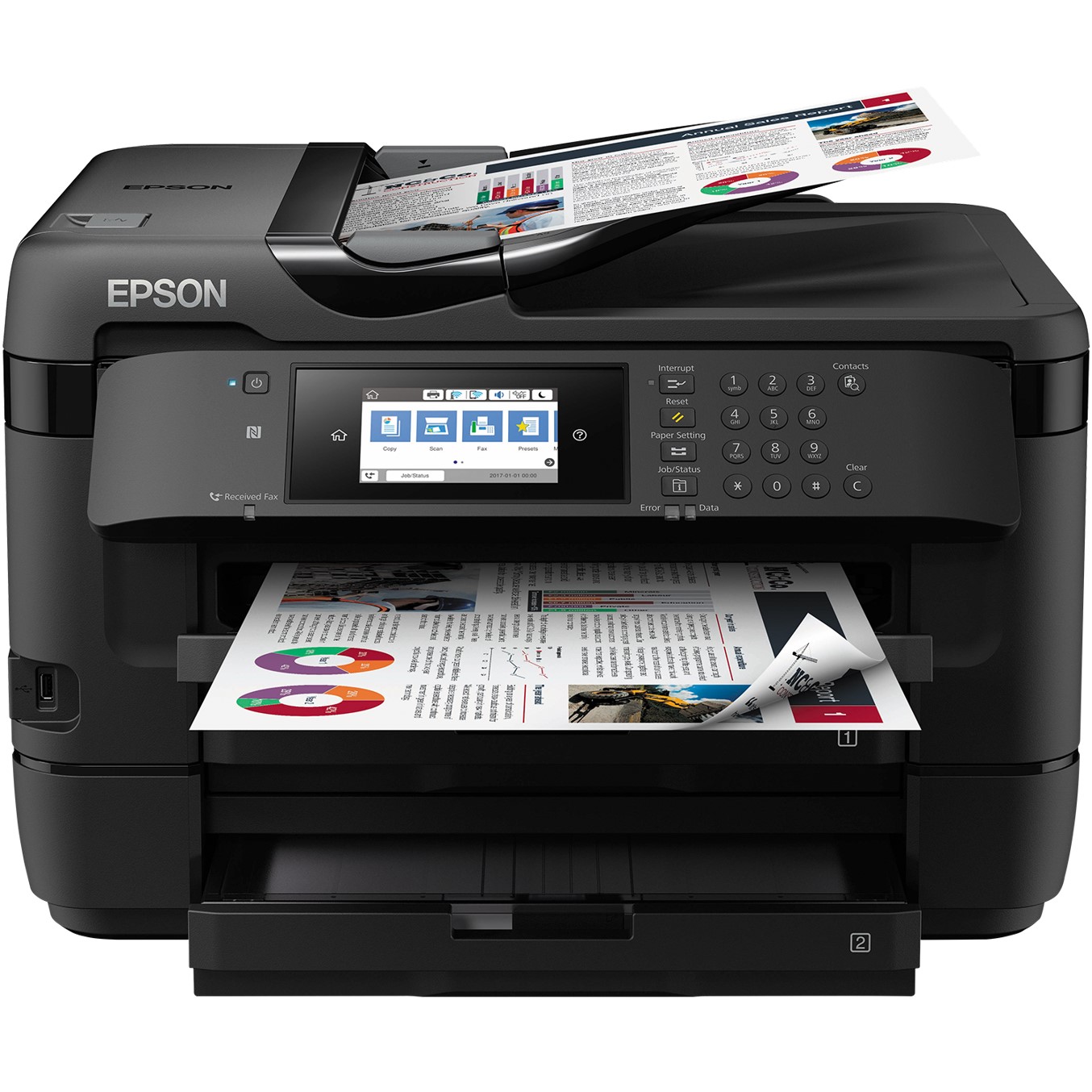 Multifuncion epson inyeccion color wf - 7720dtwf fax -  a3 -  32ppm -  usb -  red -  wifi -  wifi direct -  nfc -  duplex todas las funciones