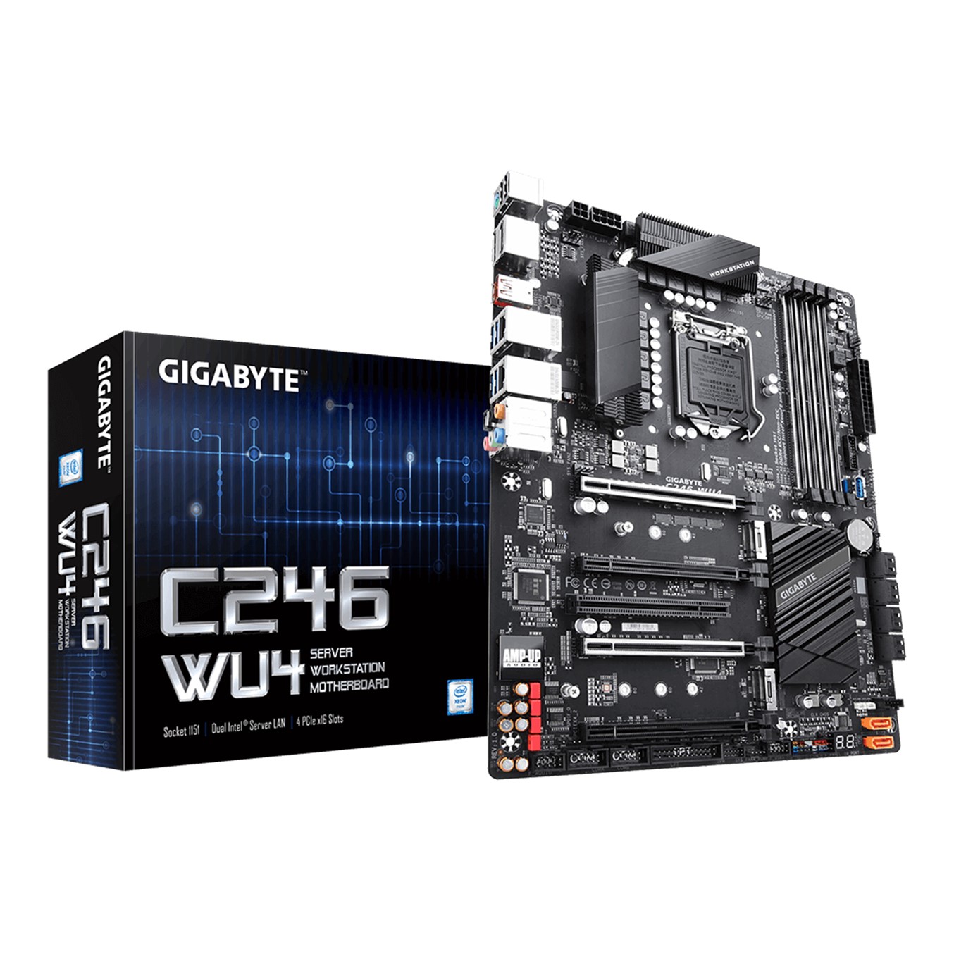 Placa base gigabyte c246 - wu4 socket 1151 ddr4x4 2666mhz max 128gb display ports atx