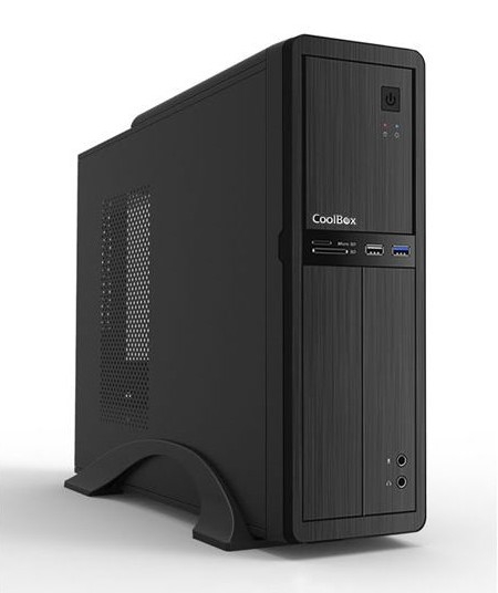 Caja ordenador sobremesa coolbox microatx slim t300 usb 3.0  lector de tarjetas fuente sfx incluida