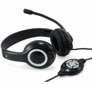 Auricular conceptronic usb + microfono flexible control de volumen negro