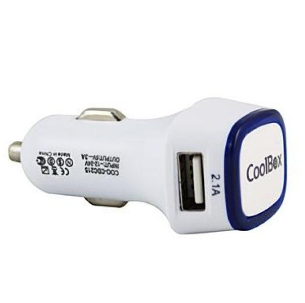 Cargador coolbox para coche -  mechero  5v -  2 x usb  3.1a