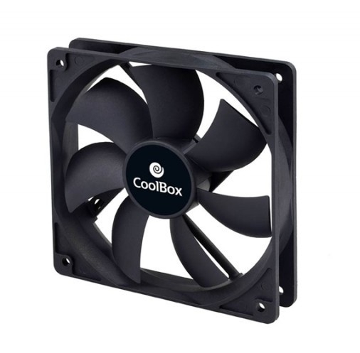 Ventilador auxiliar coolbox 12cm - 3 a 4 pines -  1500rpm - color negro