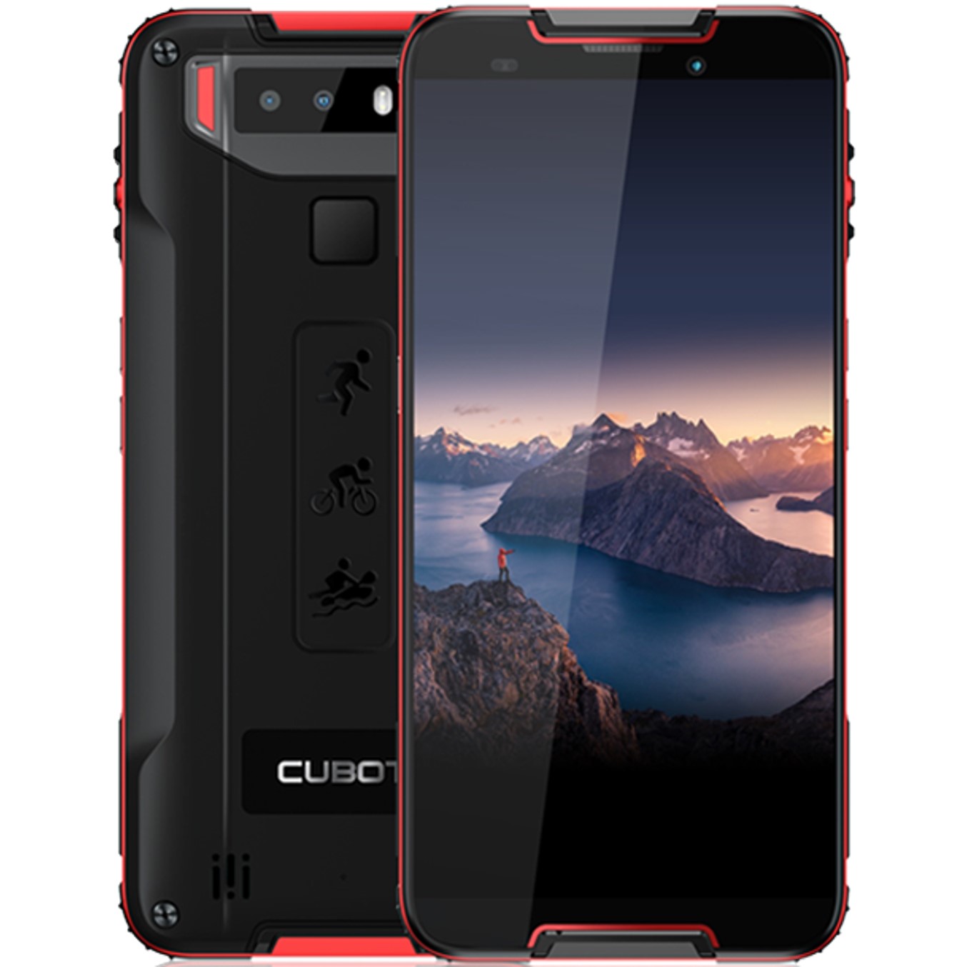 Telefono movil smartphone cubot quest rojo - 5.5pulgadas - 64gb rom - 4gb ram - 12+2mpx -  8mpx - ip68 -   octa core - dual sim - 4g - huella y desbloqueo facial