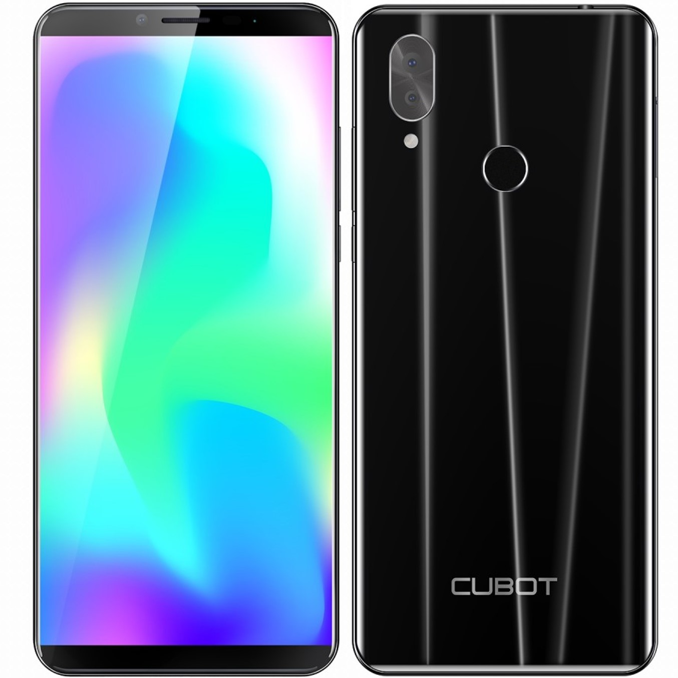 Telefono movil smartphone cubot x19 negro - 5.93pulgadas - 64gb rom - 4gb ram - 16+2mpx -  8mpx - 4000 mah -  octa core - dual sim - 4g - huella y desbloqueo facial