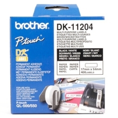 Etiquetas papel precortada brother dk11204 17 x 54 mm multiproposito 400 etiquetas