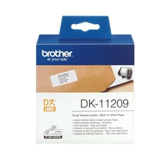 Etiquetas papel precortada brother dk11209 29 x 62 mm 400e ql - 500a ql - 500bw ql - 560 ql - 570 ql - 580n ql - 1050