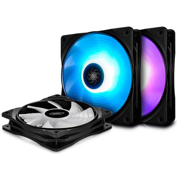 Kit 3 ventiladores disipadores cpu gaming deepcool rf 120 3 en 1 rgb 120mm