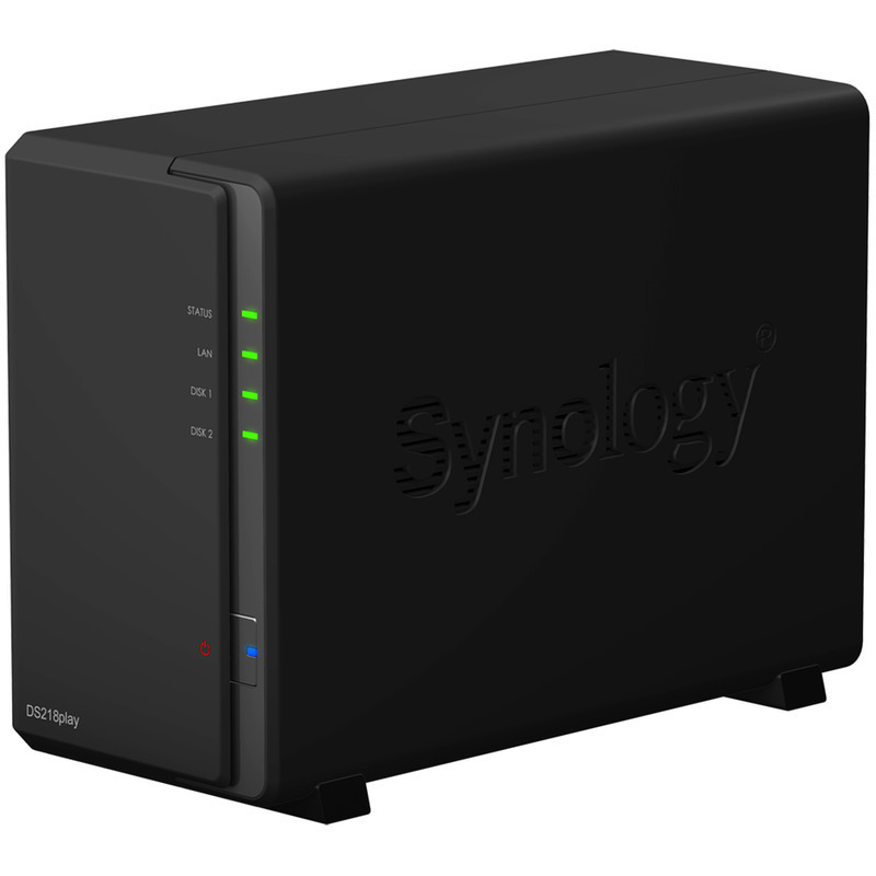 Servidor nas synology disk station ds218 play 1 gb 2 bahias raid ethernet gigabit