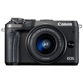 Camara digital reflex canon eos m6 ef - m15 - 45mm is stm cmos -  24.2mp -  digic 7 -  full hd -  wifi -  nfc -  bluetooth -  negro