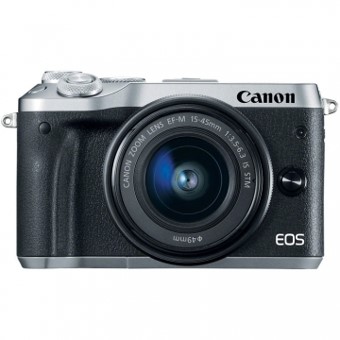 Camara digital reflex canon eos m6 ef - m15 - 45mm is stm cmos -  24.2mp -  digic 7 -  full hd -  wifi -  nfc -  bluetooth -  plata