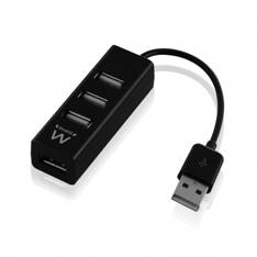 Hub usb ewent 4 puertos - usb 2.0 -  negro