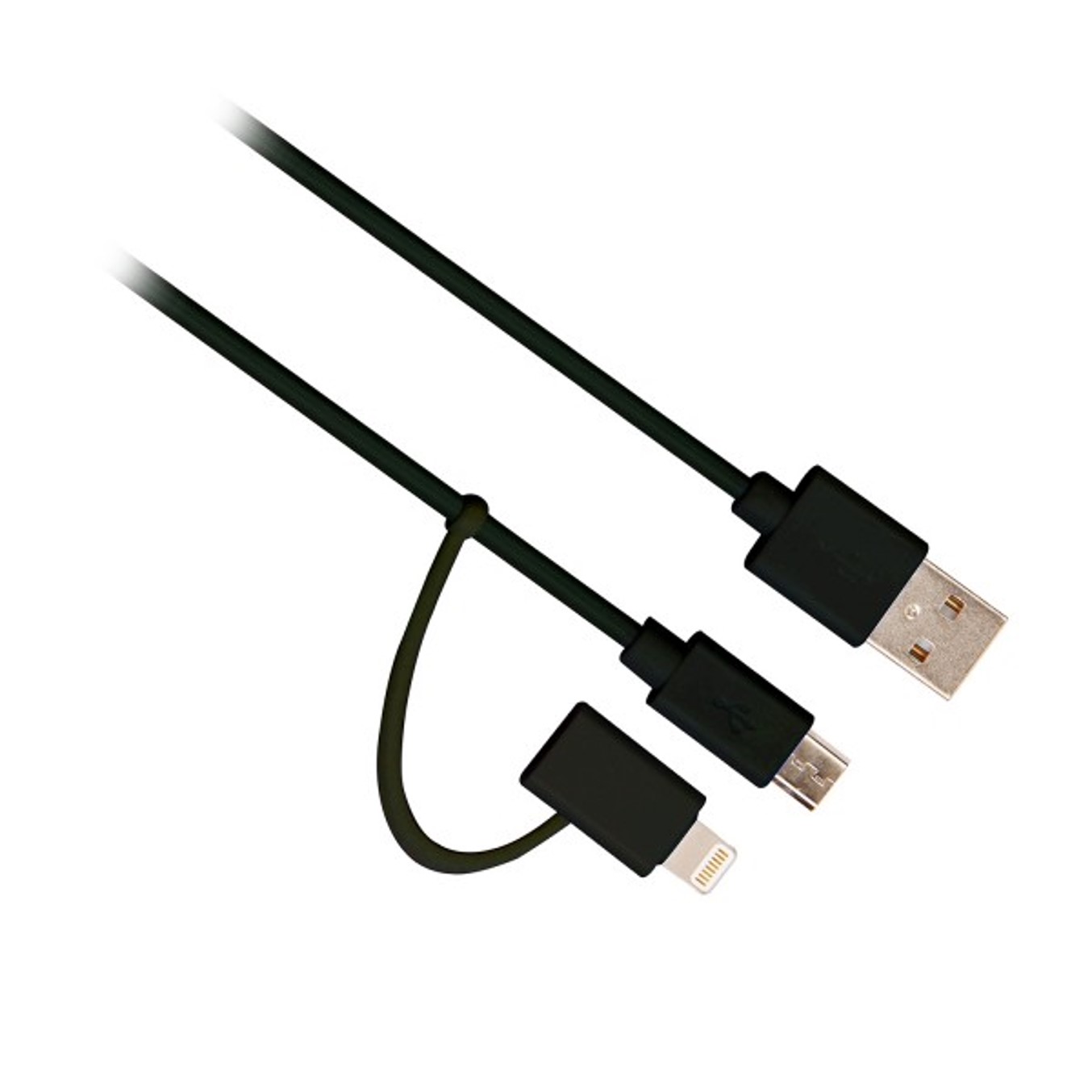 Cable de datos ewent usb - micro usb + lightning -  macho - macho -  negro -  1m
