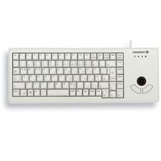 Teclado cherry xs trackball raton integrado compacto usb blanco