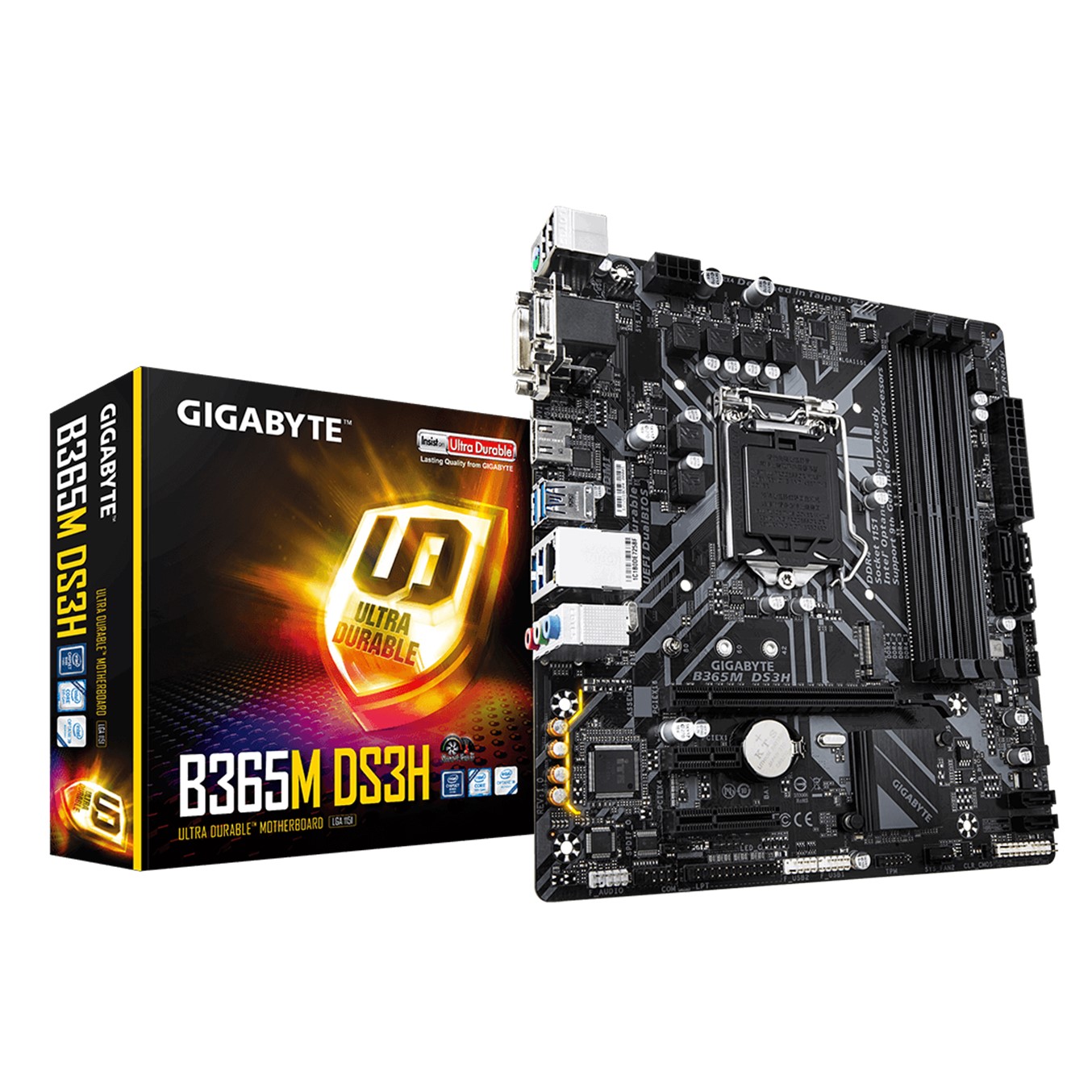 Placa base gygabyte intel b365m ds3h socket 1151 9th generation ddr4 x4 2666mhz max 64gb hdmi dvi - d d - sub micro atx