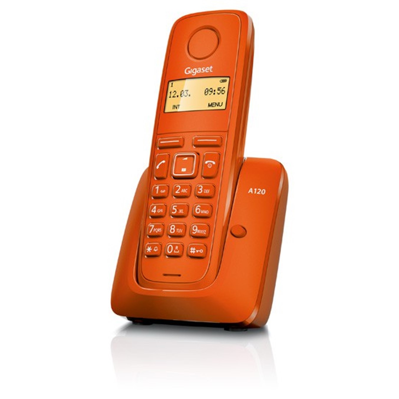 Telefono fijo inalambrico gigaset a120 naranja 50 numeros agenda -  10 tonos