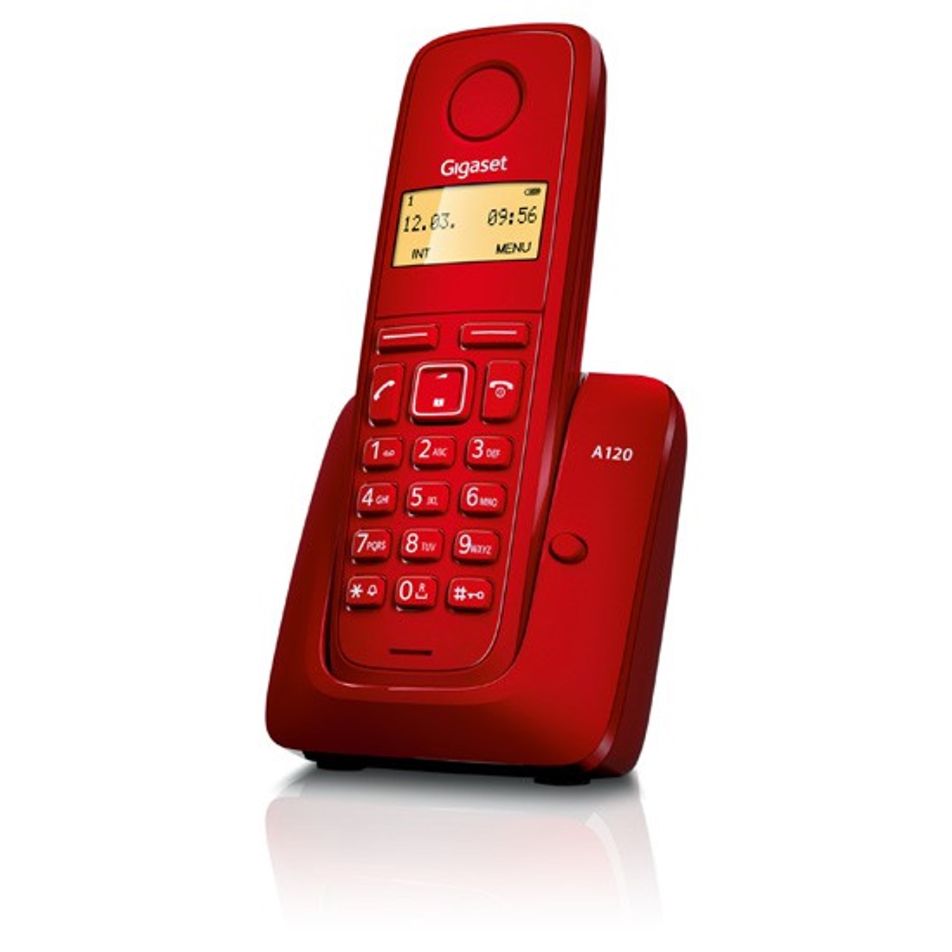 Telefono fijo inalambrico gigaset a120 rojo 50 numeros agenda -  10 tonos