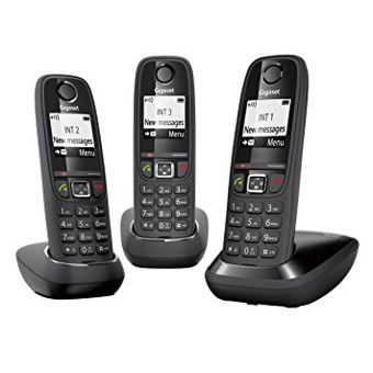 Telefono fijo inalambrico gigaset as405 trio negro 100 numeros agenda -  20 tonos -  manos libres