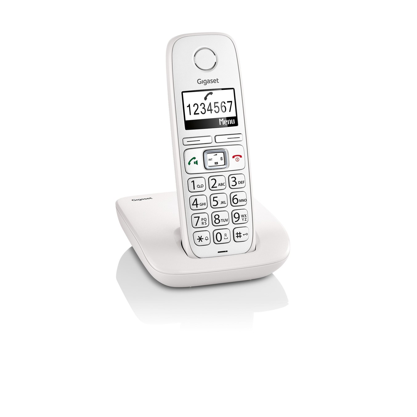 Telefono fijo inalambrico gigaset e260 blanco 120 numeros agenda -  20 tonos -  manos libres