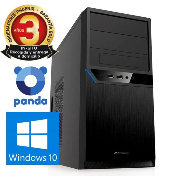 Ordenador pc phoenix home intel dual core 4gb ddr4 250 gb ssd rw micro atx windows 10