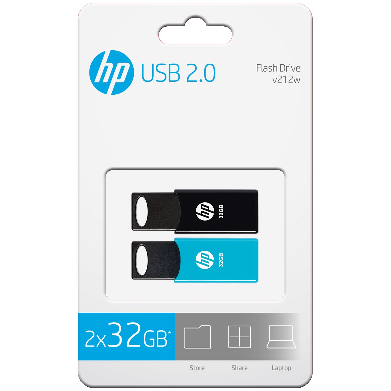 Pack de 2 memorias usb 2.0 hp v212 - twin 32gb