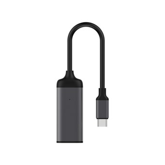 Adaptador silver ht usb tipo c a gigalan ethernet -  macho - hembra -  gris oscuro